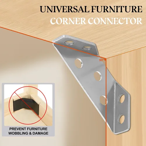 Miniatura 2 de Conector universal de esquina para muebles, conector de fijación en ángulo, marco de soporte triangular de acero inoxidable, soporte de esquina