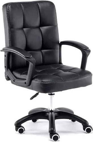 Miniatura 7 de Silla de computadora reclinable para almuerzo, silla cómoda para oficina, hogar, reposabrazos fijo ergonómico (A)