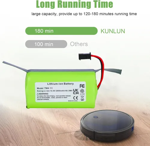 Miniatura 4 de KUNLUN Batería de repuesto para Eufy RoboVac 11 11C 11S 12 15C, 15C MAX, 25C 30 30C G10 Hybrid, G20 G30 G32 Pro, G40 Hybrid y para Ecovacs Deebot