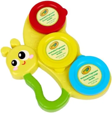 Miniatura 5 de Crayola Paleta de pintura de dedos de mariposa (3 quilates), pintura de dedos lavable y a prueba de derrames para niños pequeños, pintura menos