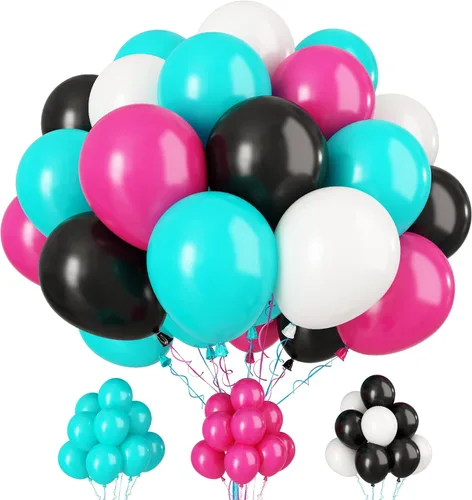 Miniatura 15 de Paready Globos de Frozen, 60 Piezas Globos de 12 Pulgadas Morado Azul Blancos y de Confeti de Nieve de Látex para Niñas Suministros de Fiesta Morado