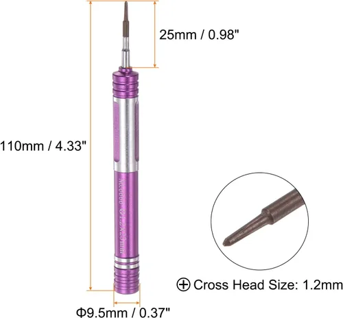 Miniatura 2 de HARFINGTON Destornillador de precisión de aluminio de 0.047 in Phillips cabeza magnética manual en forma de bolígrafo destornillador para teléfono