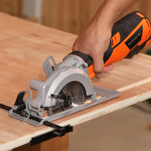 Miniatura 6 de Power Circular Saw,5.8A Mini Circular Saw,3500RPM Corded Saw Equipped with 2 Pcs 4-1/2" Blades，Maximum Cutting 1-11/16" at 90° and 1-1/8"at 45° for