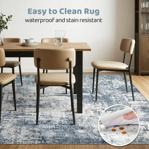 Miniatura 38 de Alfombra de pasillo lavable para cocina: 3 x 10 pies, antideslizante, abstracto, suave, moderno, resistente a las manchas, para interiores, piso
