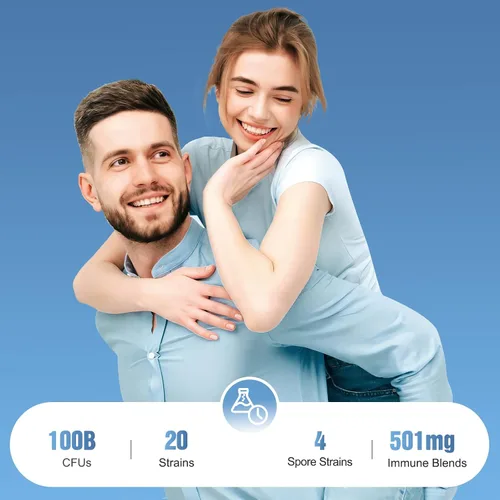 Miniatura 6 de Probióticos para mujeres y hombres para la salud digestiva con 100 mil millones de UFC, probióticos para mujeres y hombres para apoyo inmunológico