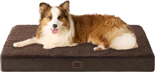 Miniatura 34 de EHEYCIGA Cama ortopédica de espuma para perros grandes, 35 pulgadas de largo x 23 pulgadas de ancho x 3.5 pulgadas de alto, gris claro