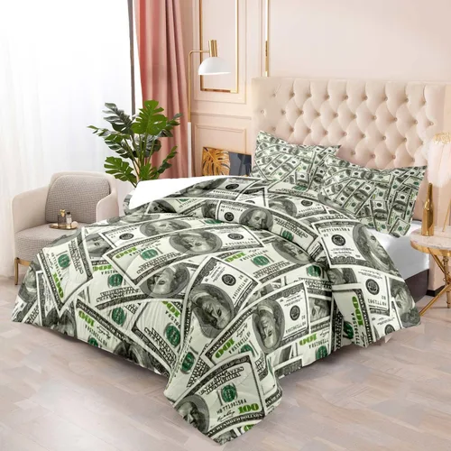 Miniatura 3 de LUVIVIHOME Juego de edredón de lujo de 2 piezas, tamaño individual, juego de ropa de cama de 100 dólares para niños y niños, divertida y fresca