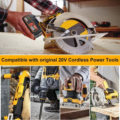 Miniatura 7 de waitley Actualizado 20V Real 6A Plus compatible con Dewalt 20 voltios DCB200 herramientas eléctricas inalámbricas con enchufe USB y carga rápida