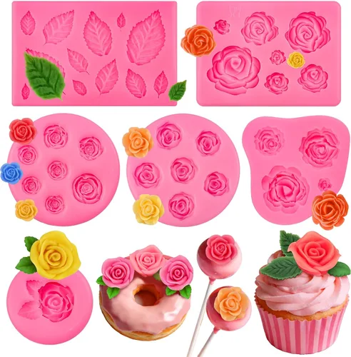 Miniatura 21 de 5 moldes de silicona para números de letras, molde de silicona de hojas de rosa, molde de números del alfabeto para fondant de chocolate, dulces