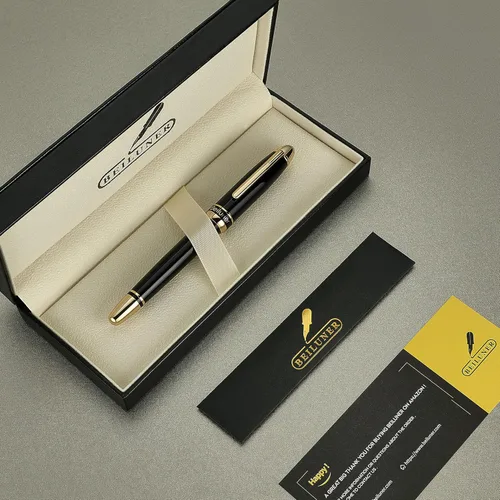 Miniatura 9 de BEILUNER Pluma Rollerball de Lujo 315, con Acabado de Oro de 24 Quilates, Laca de Piano Negro, Artesanía de Grado de Lujo, El Mejor Set de Regalo