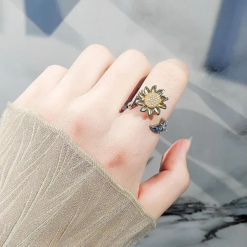 Miniatura 72 de Anillo de plata 925, anillos de plata ajustables para mujer, anillos de pulgar abiertos, anillos de circonio, anillos ajustables, anillos abiertos
