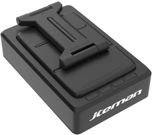 Miniatura 4 de JTEMAN Soporte para teléfono celular con altavoz Bluetooth, sonido estéreo HD y base antideslizante, soporte plegable ajustable para teléfono