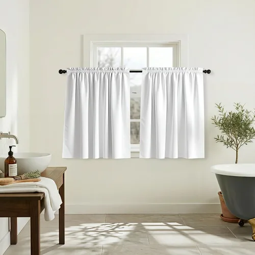 Miniatura 23 de Mrs.Naturall - Cortinas opacas cortas beige para ventanas pequeñas de 18x24 pulgadas de largo