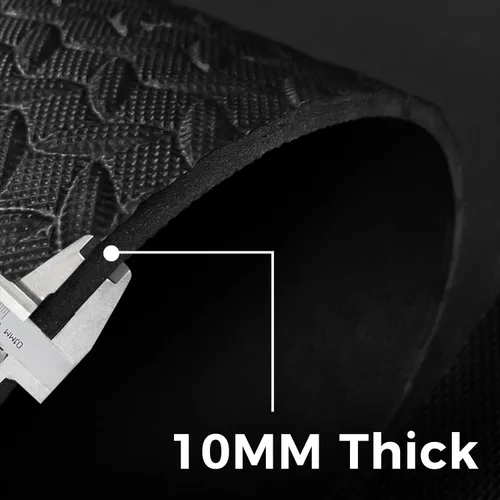 Miniatura 5 de BierBear - Esterilla de piso para gimnasio de 4x6 pies, de 10 mm de espesor - Gran esterilla de espuma TPE/NPE para entrenamiento en casa, piso