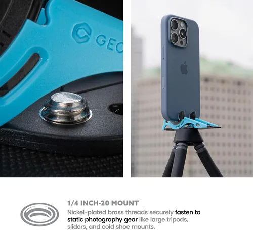 Miniatura 6 de GEOMETRICAL Trípode de bolsillo PROv2 - Soporte tamaño tarjeta, para iPhone, kit universal azul alienígena