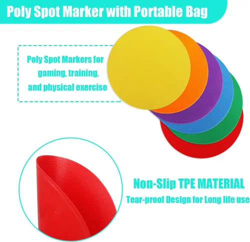Miniatura 6 de Marcadores de punto Emhumn de 4 pulgadas y 9 pulgadas de polietileno para puntos de agilidad para entrenamiento en gimnasio/educación física, baile