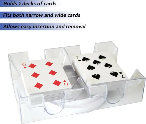 Miniatura 2 de DNB Bandeja Giratoria para Cartas de Juego - Portacartas Canasta Giratorio de Plástico para 2 Mazos