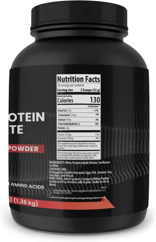 Miniatura 2 de PURE ORIGINAL INGREDIENTS Aislado de proteína de suero de leche, 3 libras, instantáneo, sin sabor