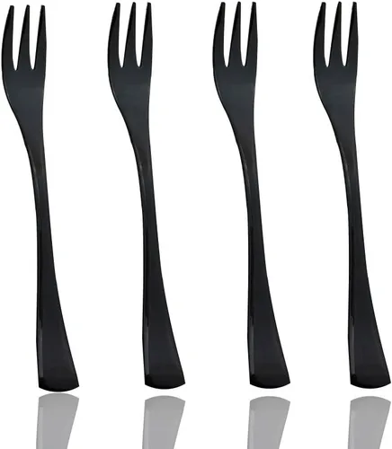 Miniatura 4 de JASHII 18/10 acero inoxidable 4 piezas espejo pulido negro pescado tenedor negro servidor conjunto Tenedor de pescado