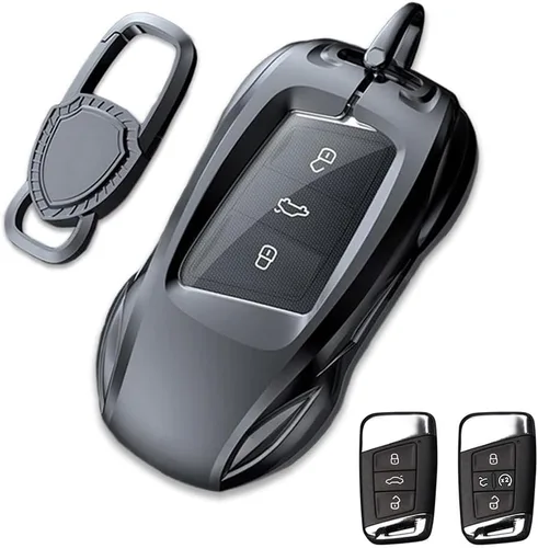Funda de metal de aleación de zinc para llavero de automóvil, compatible con Volkswagen, VW, Atlas, Golf, Alltrack, Jetta, Passat, Arteon, Tiguan,