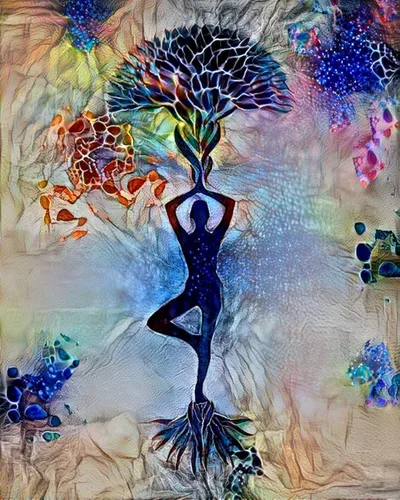 Yoga Art, Tree of Life Watercolor Print, Wall Art Wedding Gift, Nature Yoga Studio, Family Housewarming Gift, Buddha Home Decor, House Decor