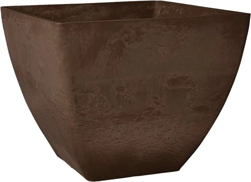 Miniatura 12 de PSW Pot Collection Maceta cuadrada compuesta de plástico, piedra y madera, de 16 x 13 pulgadas, sin orificio de drenaje (perforable), moderna maceta