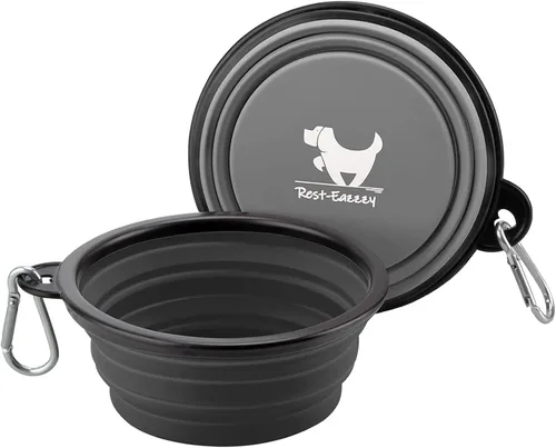 Rest-Eazzzy - Tazones plegables grandes para perros 1000 ml, 2 unidades de fuente de agua portátil para perros, gatos, mascotas, plato plegable para
