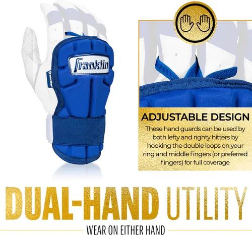 Miniatura 5 de Franklin Sports Guantes Protectores de Mano y Muñeca para Béisbol - Serie PRT LG, Protector para Adultos para Batear - Escudo Protector para Real