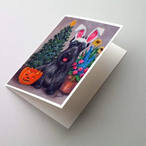 Miniatura 199 de Caroline's Treasures PPP3013GCA7P - Tarjetas de felicitación y sobres para mascotas de Basset Hound Teacher, paquete de 8 tarjetas en blanco