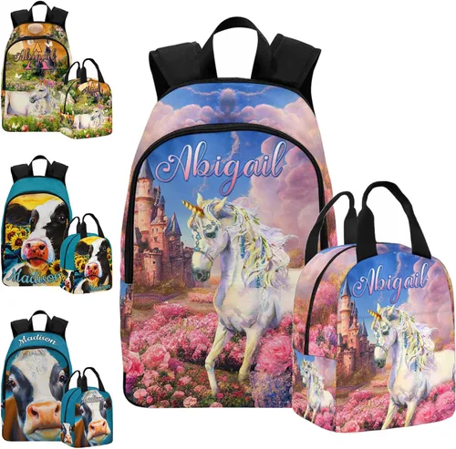 Miniatura 146 de Texto personalizado Elefante desgaste gafas mochila mochila mochila casual Daypack bolsa para mamá niñas, color86-4, Mochilas Daypack