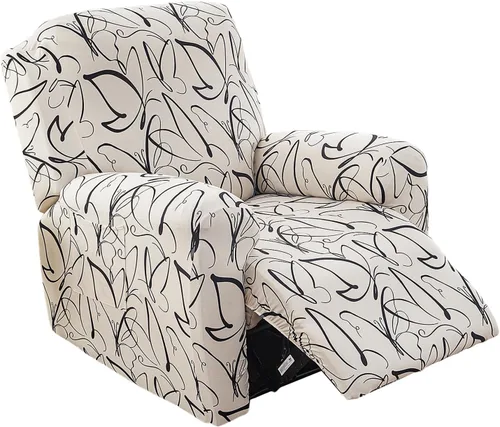 Miniatura 41 de CRFATOP Funda para sillón reclinable con estampado floral con bolsillos, funda única para sillón reclinable, 4 piezas, funda para sillón reclinable