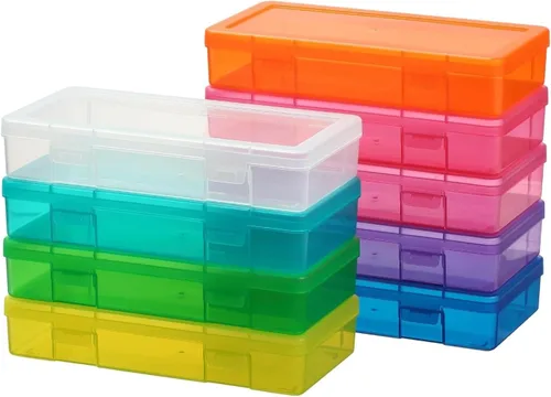 Miniatura 8 de novelinks Contenedores de almacenamiento de plástico transparentes apilables con tapa de cierre - Contenedores de almacenamiento organizadores de 2
