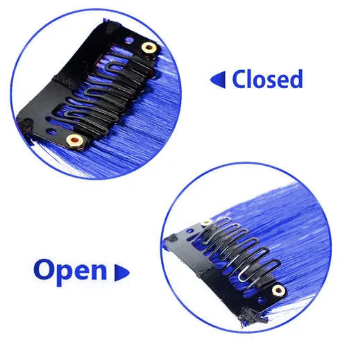 Miniatura 4 de 12 extensiones de cabello rizado de colores con reflejos para fiesta, multicolores ondulados, extensiones de cabello sintético de arco iris