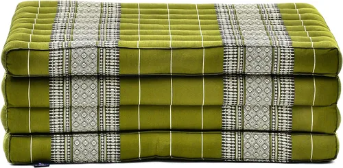Miniatura 7 de Leewadee - Colchón tailandés plegable grande, 82 x 46 x 3 pulgadas, cama de invitados, cama triple plegable, cojín de masaje tailandés TV asiento
