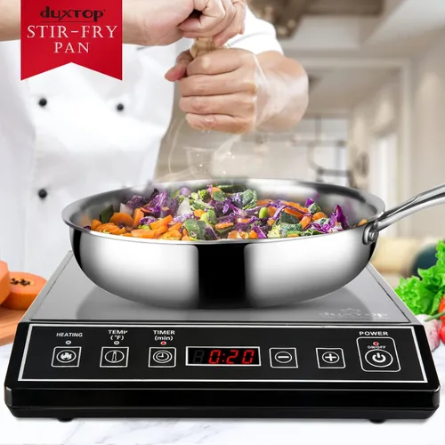 Miniatura 7 de Duxtop Utensilios de cocina de inducción de cocina de acero inoxidable de tres capas revestidas de acero inoxidable 10 pulgadas