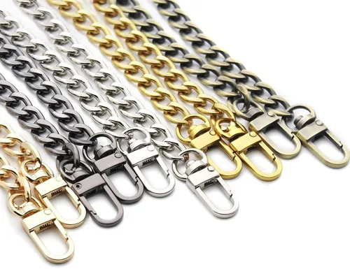 Miniatura 7 de Anvin Correa de cadena plana de 47 pulgadas, cadenas de hierro para bolso de mano, correas de repuesto para bolso de hombro, cadena cruzada