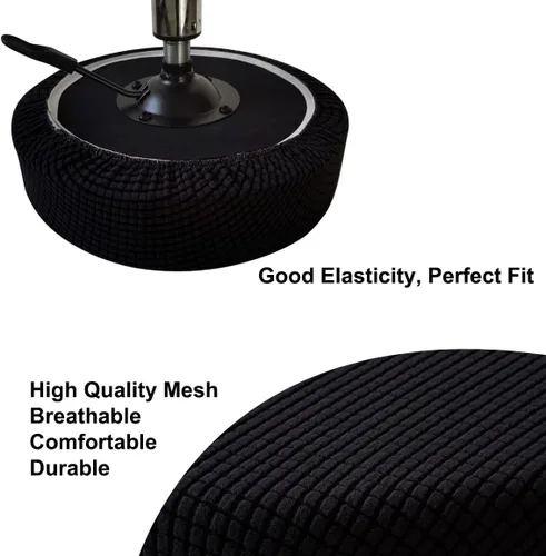 Miniatura 3 de Funda de taburete redonda de 12 a 16 pulgadas, fundas de asiento redondas para taburetes de bar, tela de lujo elástica, lavable de jacquard a prueba