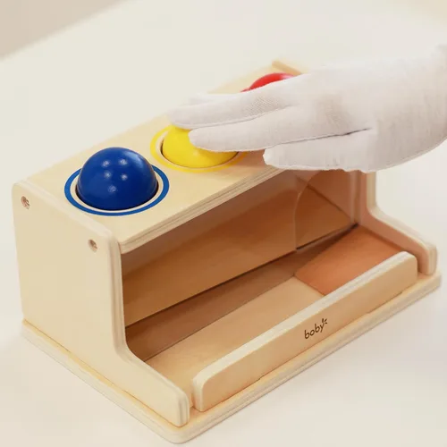 Miniatura 4 de Dailyfunn Montessori Toys - Caja de permanencia para objetos, rastreador de bolas, juguete de empuje para niños y niñas, bebés, niños pequeños