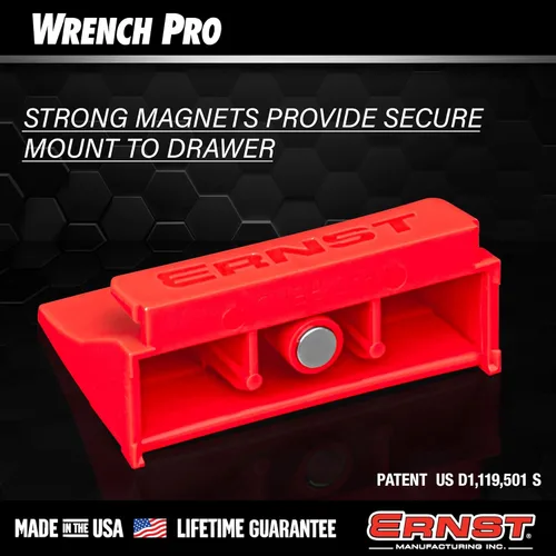 Miniatura 7 de Ernst Manufacturing Wrench Pro - Organizador modular de llaves para 40 herramientas con base magnética, fabricado en los Estados Unidos Negro