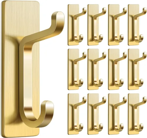 Ganchos de pared autoadhesivos para colgar: extra fuertes 13 libras, gancho para abrigo, toalla en baños, ducha, cocina, pared, gancho de puerta,