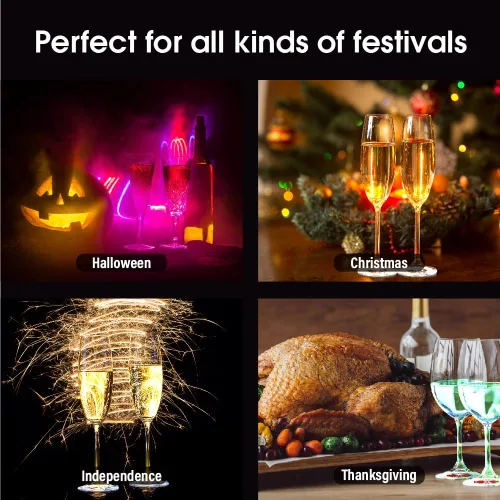 Miniatura 5 de Posavasos con luz LED, 12 posavasos iluminados, luz LED para botellas, 6 colores para barras y fiestas (boda) en varios colores y tamaños