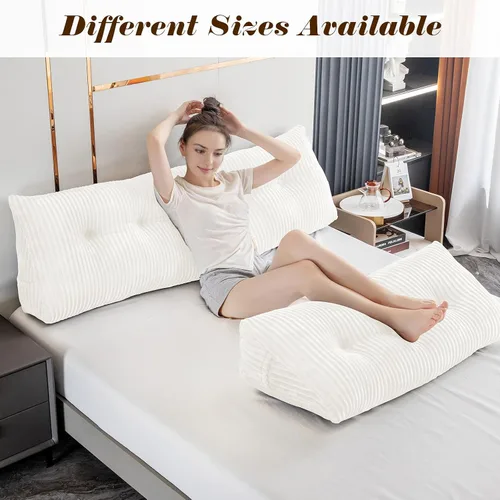 Miniatura 8 de Almohada Triangular Grande para Cabecera en Forma de Cuña para Descanso en Cama y Lectura; Almohada para el Respaldo con Soporte y Posicionamiento