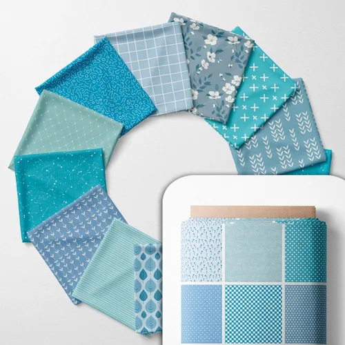 Miniatura 150 de Paquete de tela de algodón de color sólido, 50 cuadrados precortados (8 x 8 x 8 pulgadas), 100% algodón, 120 GSM, fabricado en Türkiye