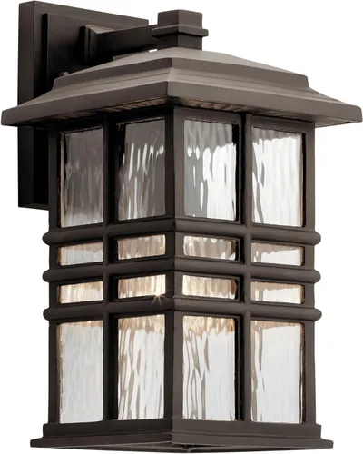 Miniatura 9 de Kichler Beacon 49829BKT - Lámpara de pared cuadrada de 12 pulgadas para exteriores con cristal martillado transparente en negro texturizado
