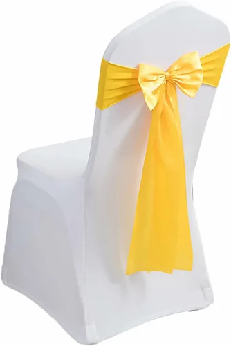Miniatura 26 de Paquete de 100 bandas de elastano para silla, lazos de satén de color azul para bodas, eventos, banquetes, hoteles, hogar y cocina, 100