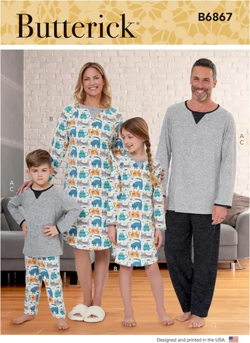 BUTTERICK Misses - Camiseta para hombre, niño, niño, niña, túnica y pantalones deportivos con patrón de costura, multicolor, 2 piezas