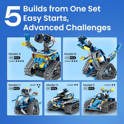 Miniatura 6 de Sillbird Kit de construcción de robot con control remoto, regalos STEM para niños de 8 a 12 años, juguetes robóticos de codificación para cumpleaños