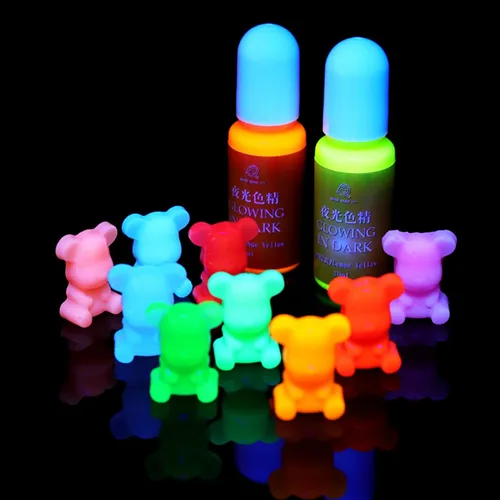 Miniatura 4 de 0.3 fl oz resina epoxi colorante pigmento de color alta concentración resplandor en la oscuridad líquido luminoso UV pigmento de tinte de resina