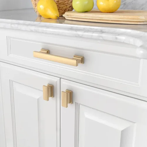 Miniatura 2 de Asidrama - Paquete de 6 manijas de gabinete de cocina color latón cepillado de 3.75 pulgadas (96mm), tiradores para gabinete, accesorios