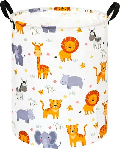 Miniatura 25 de Cesta de almacenamiento para ropa sucia para niños, cesta organizadora de lavandería, caja de ropa, cesta de regalo con asas (unicornio)